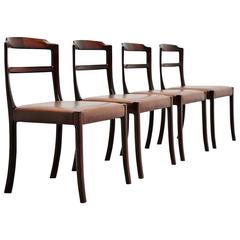 Ole Wanscher Mahogany Dining Chairs AJ Iversen, Denmark, 1965