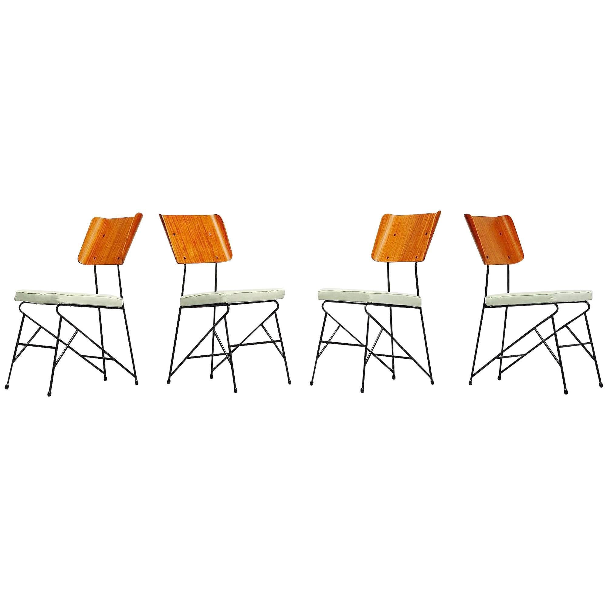 Carlo Ratti Dining Chairs for Legni Curva, Italy, 1950
