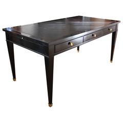 Large 1940s French Double Sided Ebonised Desk