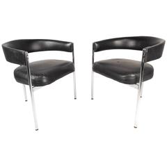 Mid-Century Modern Cassina Style Barrel Back Side Chairs
