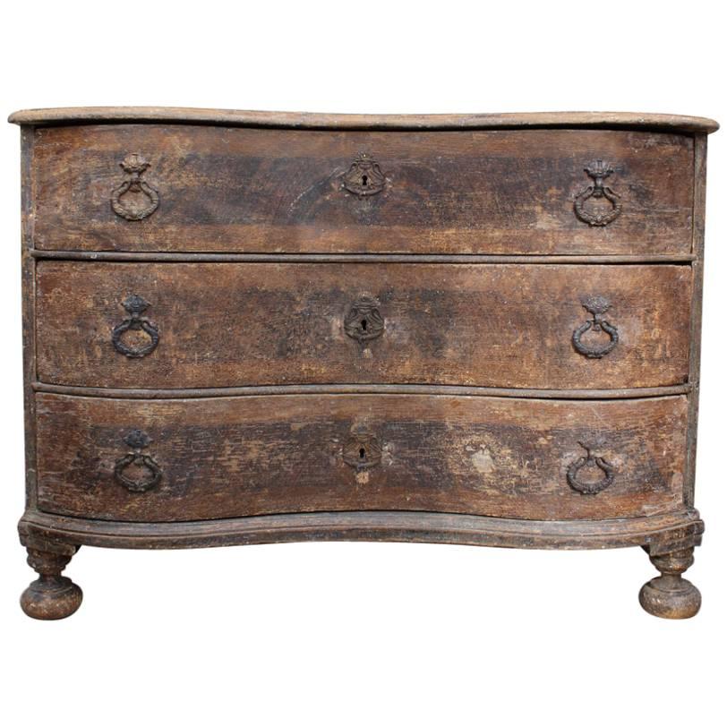 Outstanding 18th Century Swedish Painted Serpentine Commode