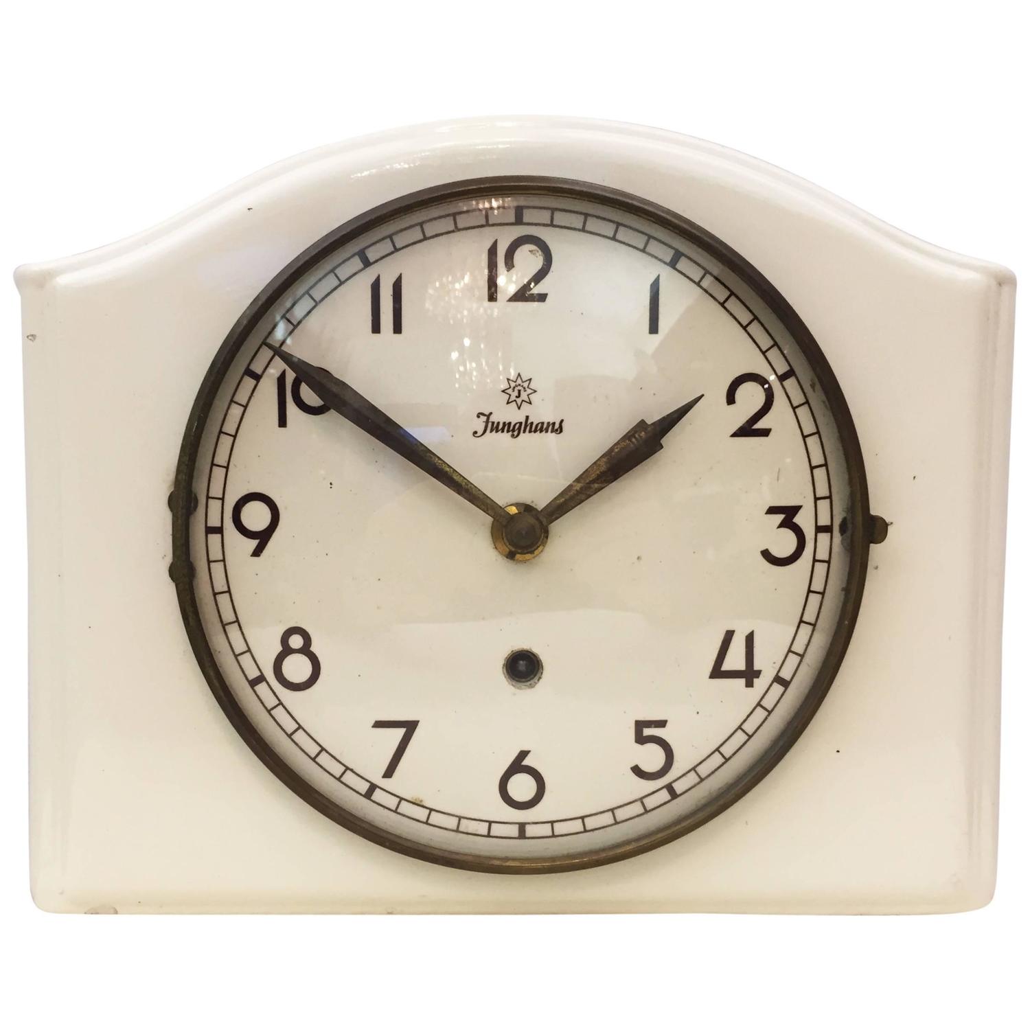 MidCentury Ceramic Wall Clock by Junghans For Sale at 1stdibs