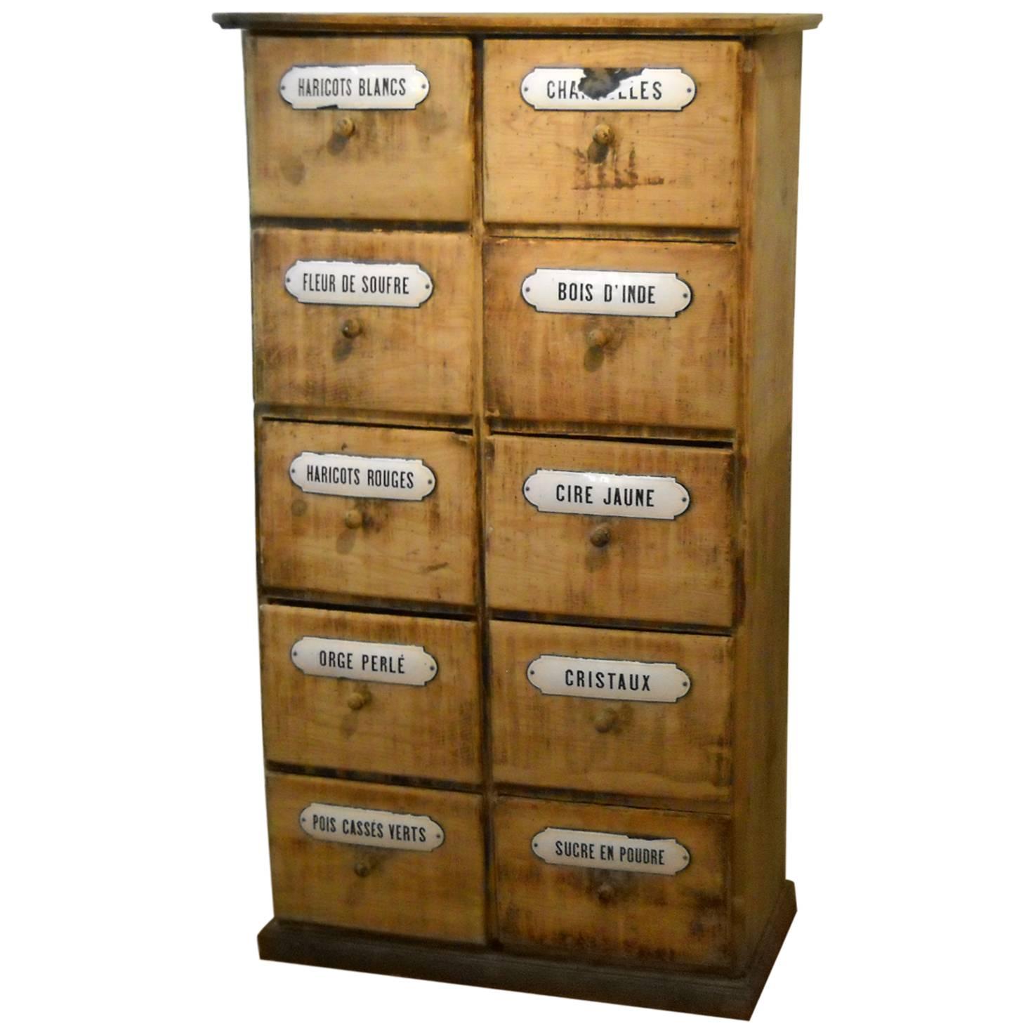French Pine Seed Cabinet