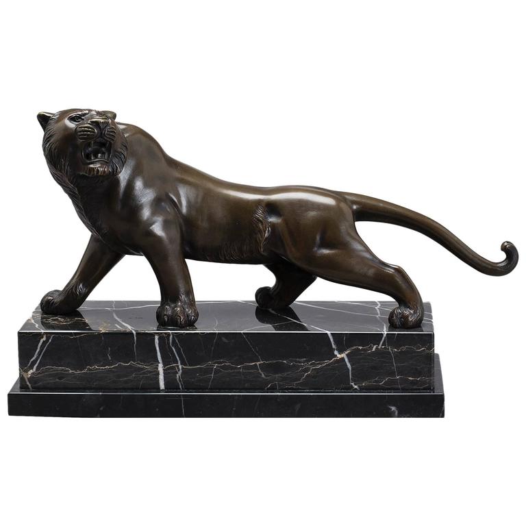 Bronze Tiger Sculpture For Sale at 1stdibs