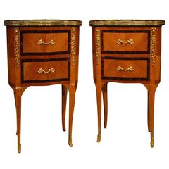Fine Pair of Late 19th Century French Kidney Shaped Inlaid Side Tables Fine Pair of Late 19th Century French Kidney Shaped Inlaid Side Tables
