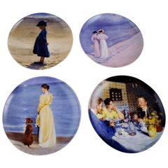 Vintage Eight B&G Plates with Designs from the Skagen Artists