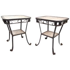 Pair of Stylish Contemporary Modern Mosaic Tile End Tables 4