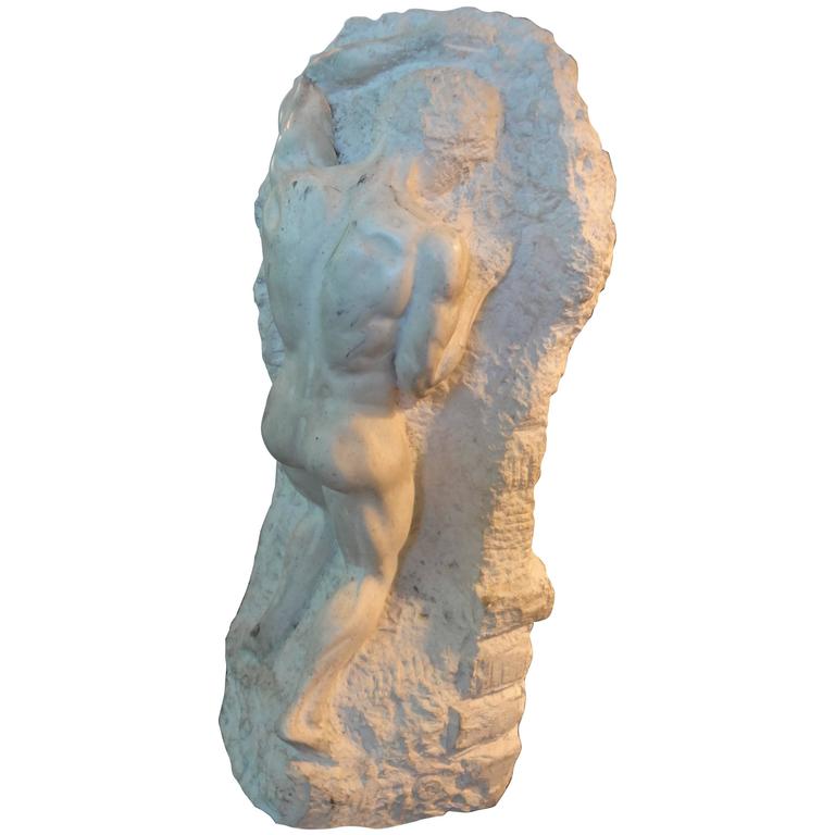 Classical Carved Stone Sculpture of a Male Torso For Sale at 1stdibs