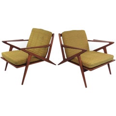 Pair of Poul Jensen Style Teak Lounge Chairs