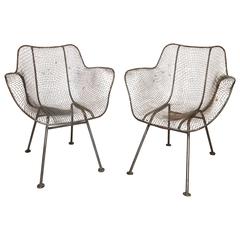 Pair of Mid-Century Sculptura Woodard Chairs