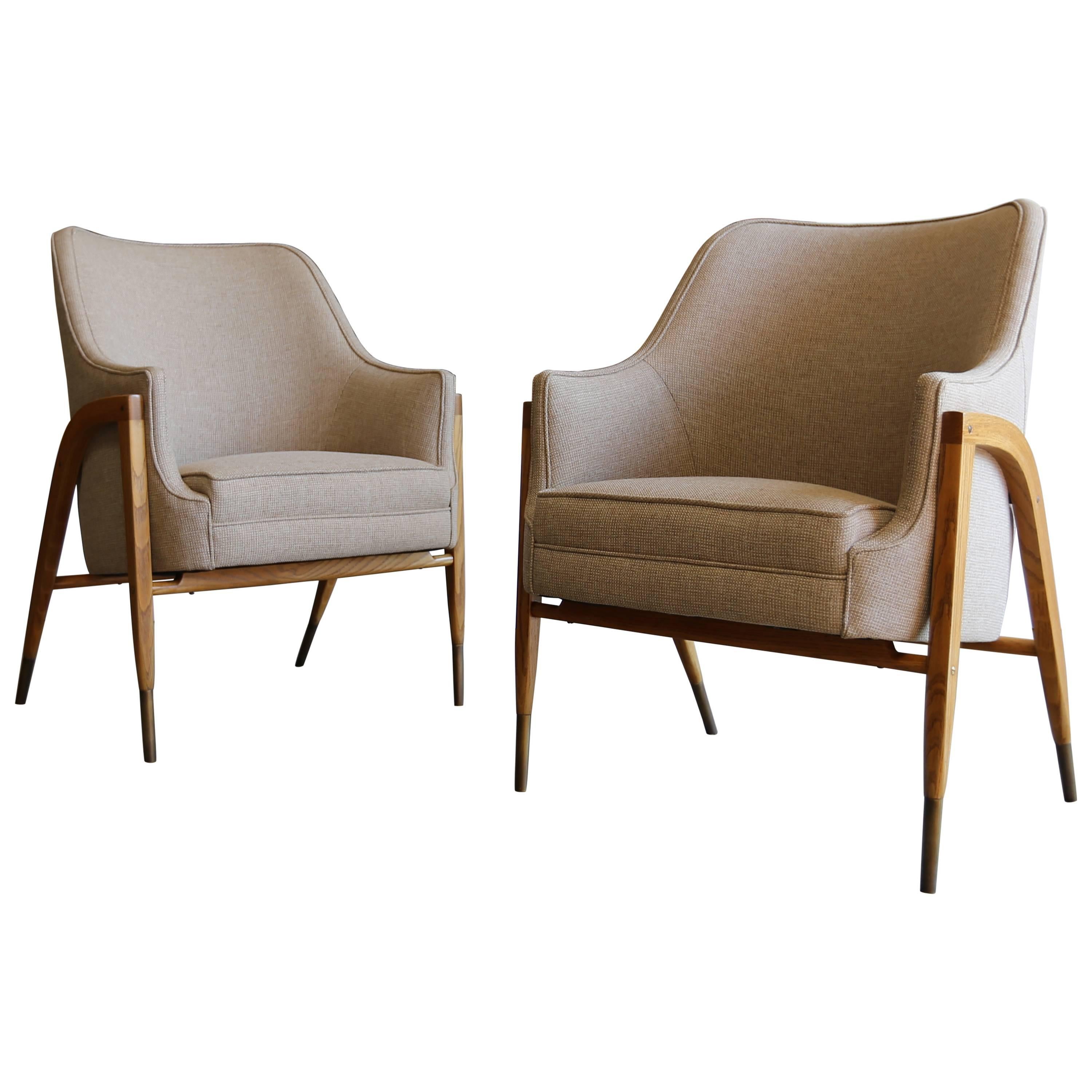 Rare Pair of Model # 5510 Armchairs by Edward Wormley for Dunbar