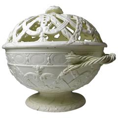 Antique Late 18th Century Pottery Wedgwood Orange Basket in Creamware