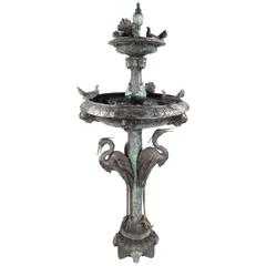 Spectacular Two-Tier Bronze Garden Fountain with Water Feature For Sale ...