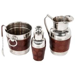 Mid-Century Stainless Cocktail Bar Set 