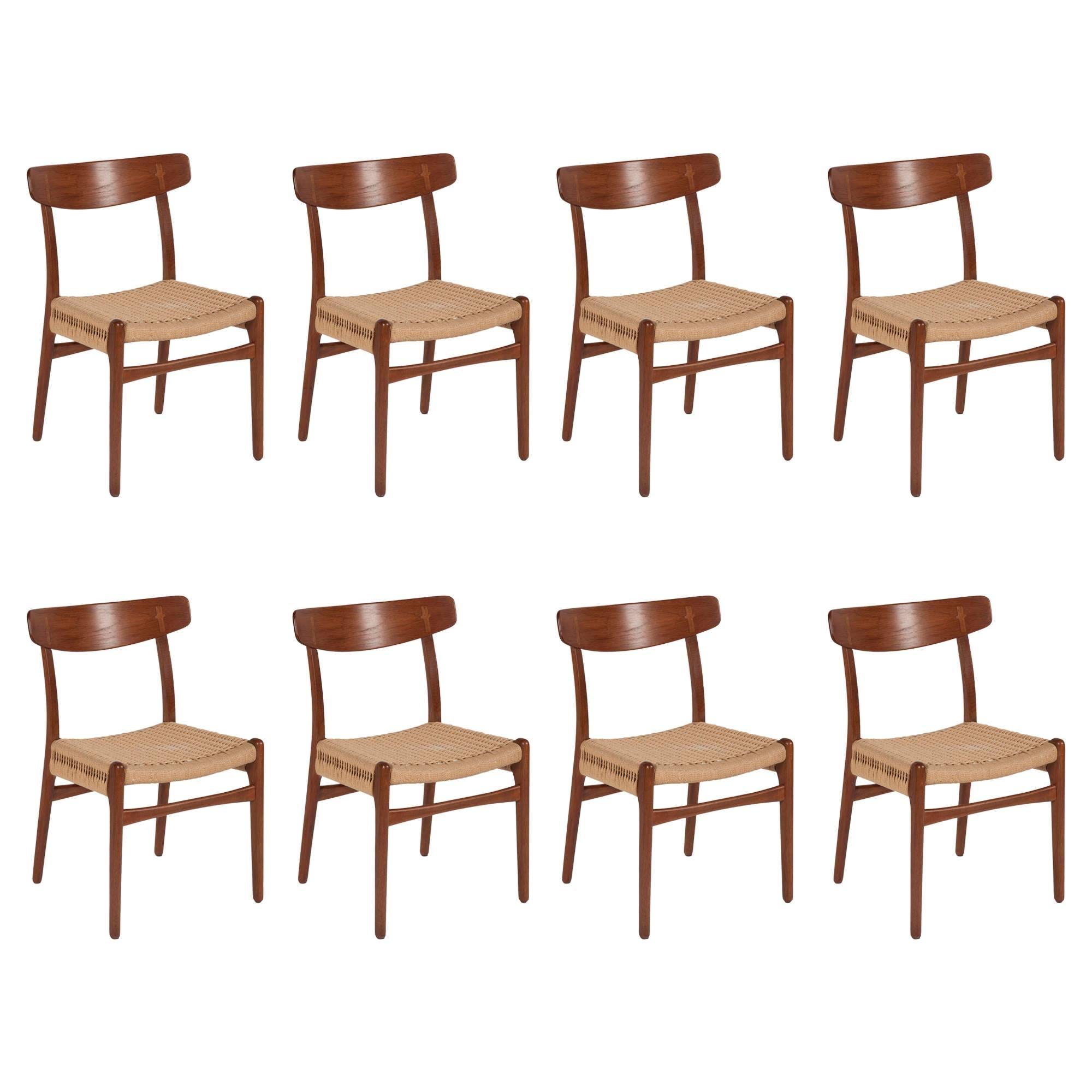 Set of Eight Hans Wegner Model CH-23 Dining Chairs