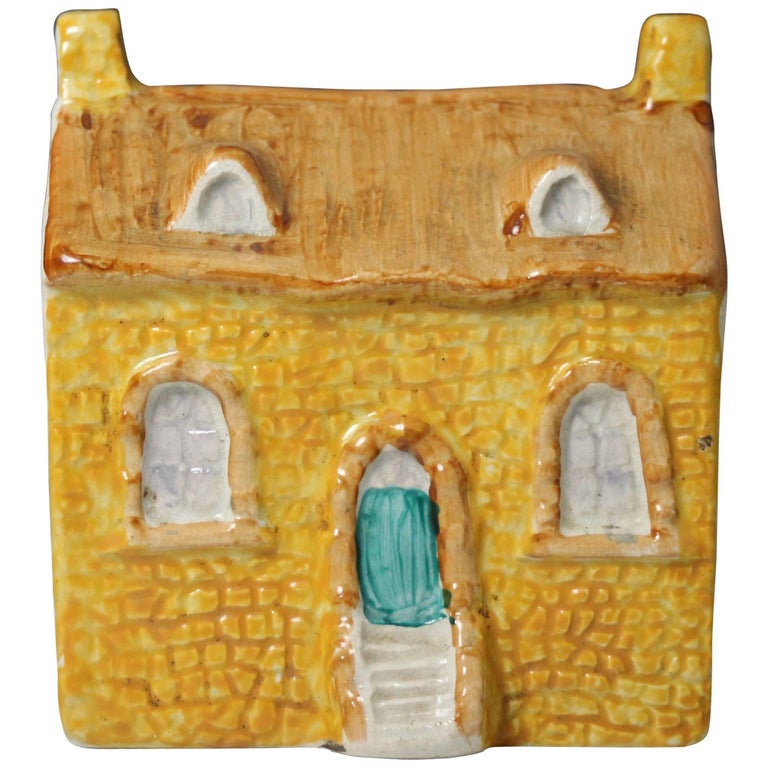 Staffordshire Pottery Cottage Money BoxBank, English, circa 1840 For