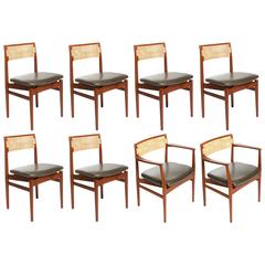 Set of Eight Rare Danish Modern Teak Dining Chairs Designed by Erik Wort