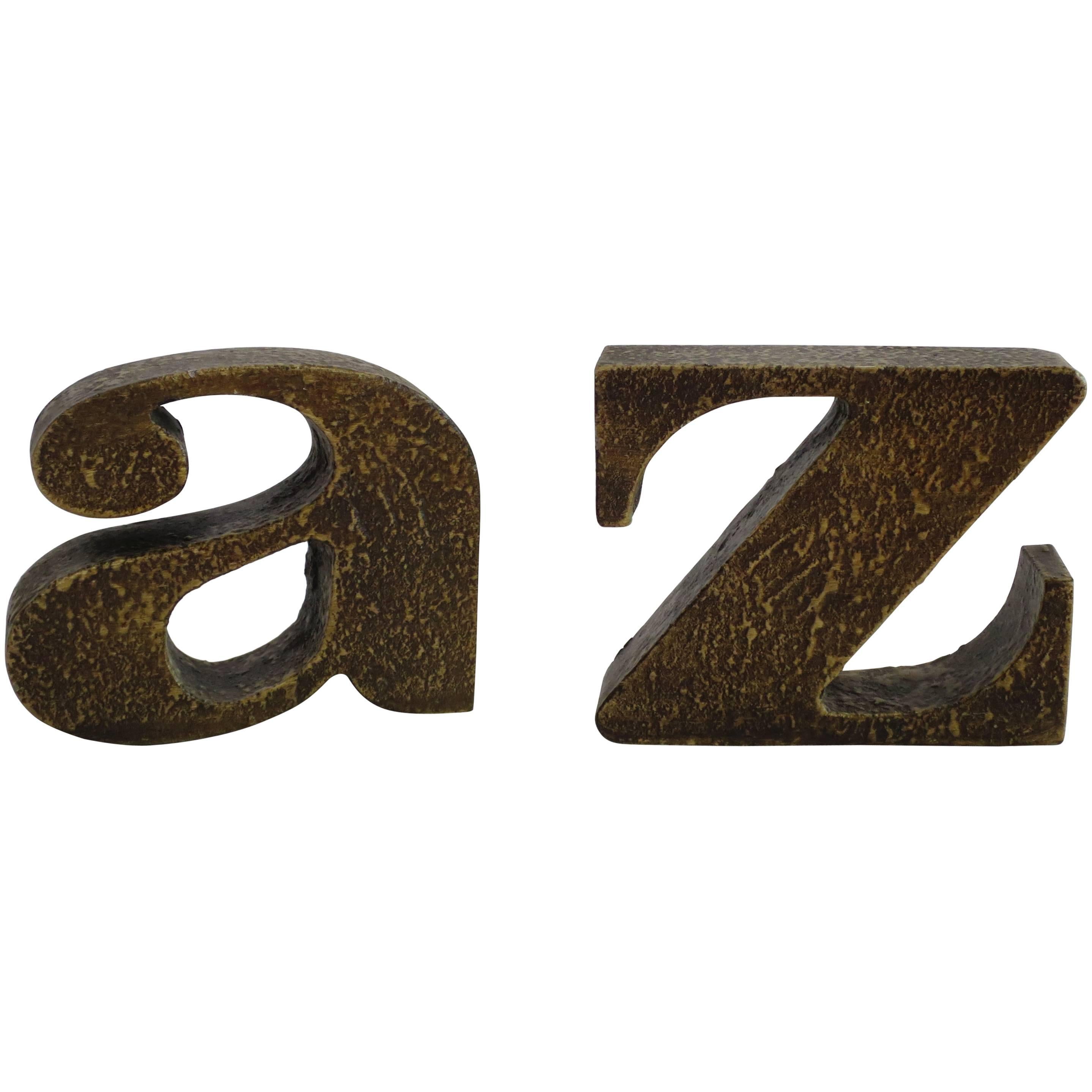 Curtis Jere A to Z Bookends For Sale