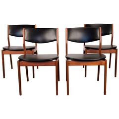Four Scandinavian Teak Dining Chairs