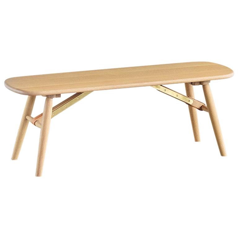Modern Custom Handcrafted Oak Bench from the Nomad Collection by Jacob May For Sale at 1stDibs