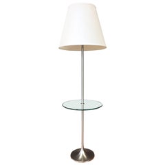 Iconic Laurel Tulip Base Floor Lamp with Floating Glass Table