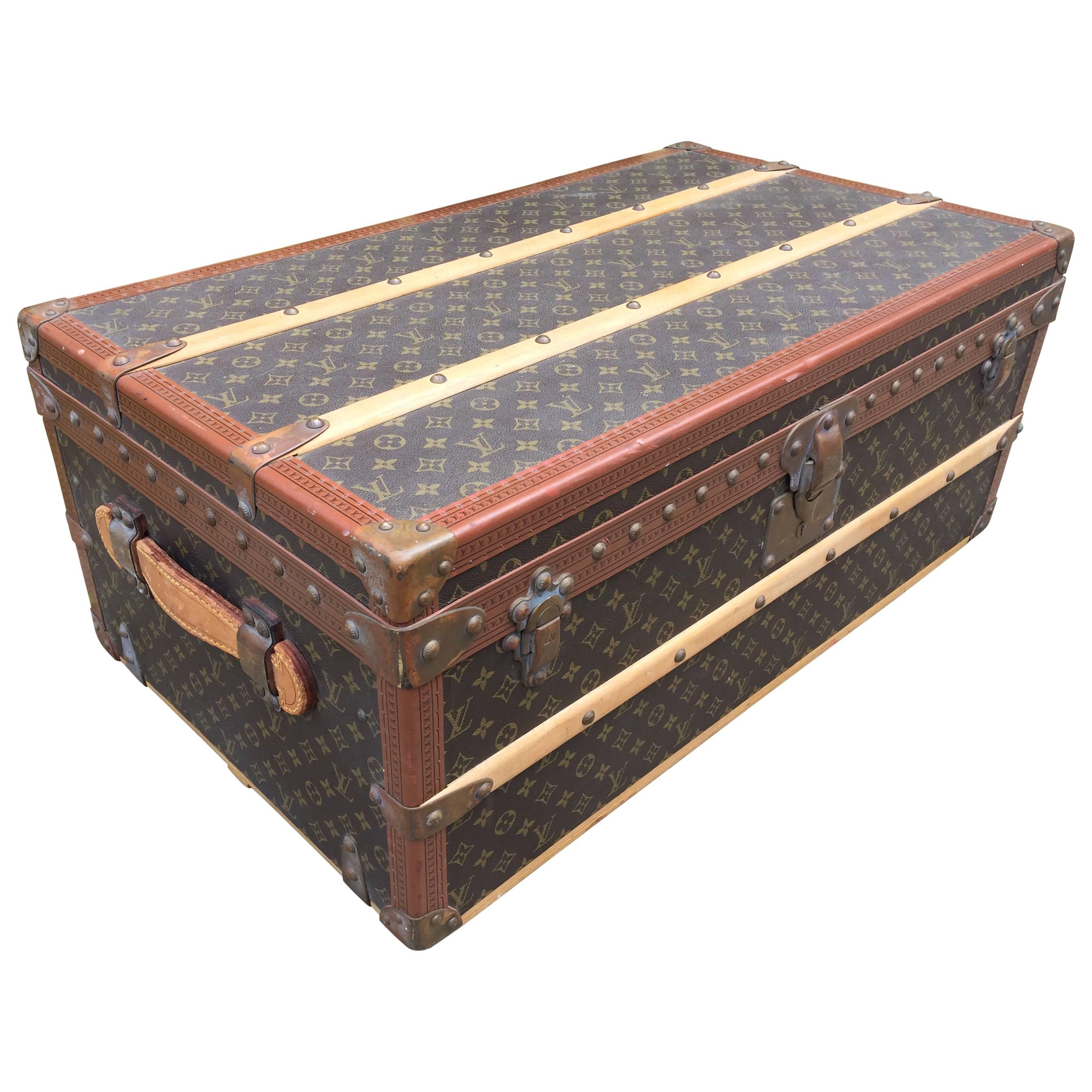 Louis Vuitton Antique Monogram Cabin Steamer Trunk Goyard Purse bag suitcase  For Sale