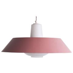 Large Frosted Glass Pendant by Louis Kalff 8
