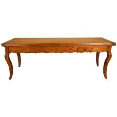 Provincial French Farm Table in Cherrywood, with Extendable Leaves, circa 1830