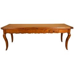 Provincial French Farm Table in Cherrywood, with Extendable Leaves, circa 1830 8
