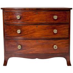 Antique George III Mahogany Bow Chest of Drawers