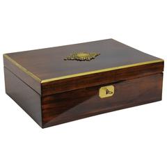 Art Nouveau Rosewood Box with Brass Applications, circa 1900