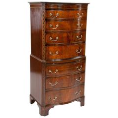 Quality Serpentine Mahogany Chest on Chest