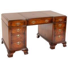 Superb Antique Burr Walnut Pedestal Desk