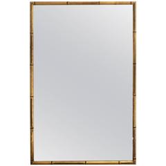 Hollywood Regency Giltwood Faux Bamboo Wall Mirror 2