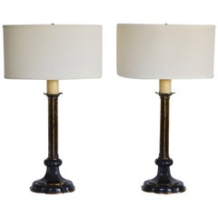 Pair of Hollywood Regency Candlestick Table Lamps Pair of Hollywood Regency Candlestick Table Lamps