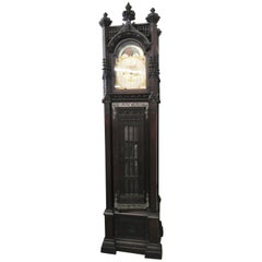 Gothic Style Carved Grandfather's Clock