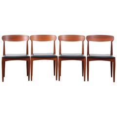 Mid-Century Modern Set of Four Scandinavian Teak Chairs