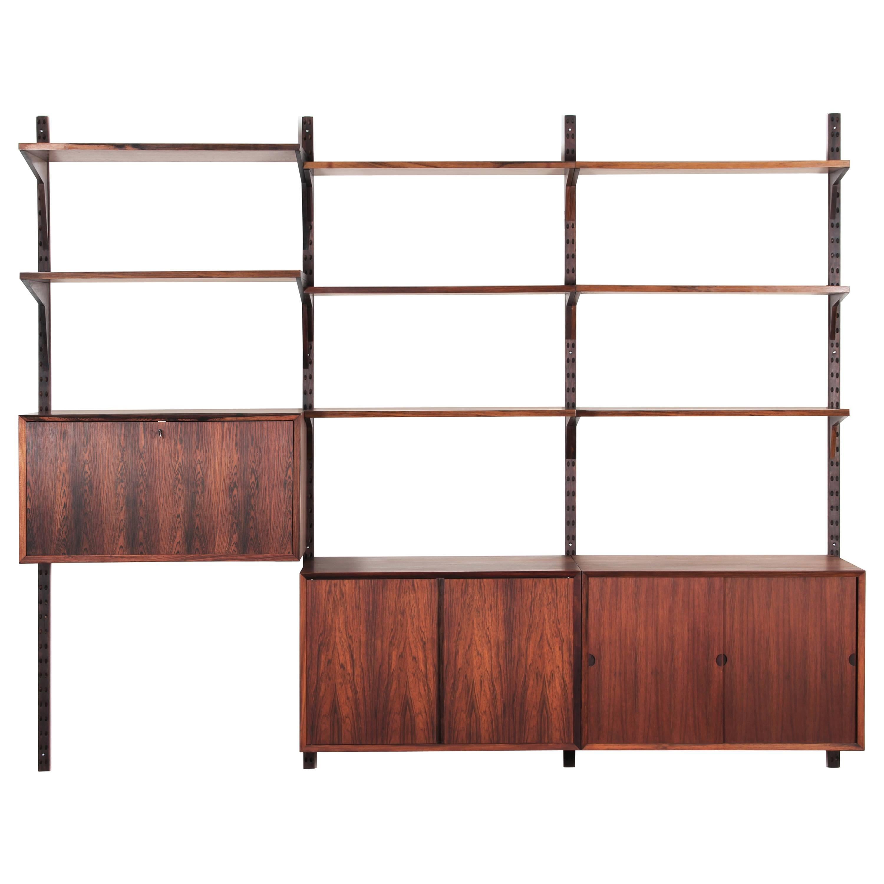 Mid-Century Modern Scandinavian Wall System Cado in Rio Rosewood