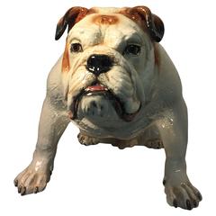 Retro Wonderful Lifelike Italian Ceramic Sculpture of an English Bulldog