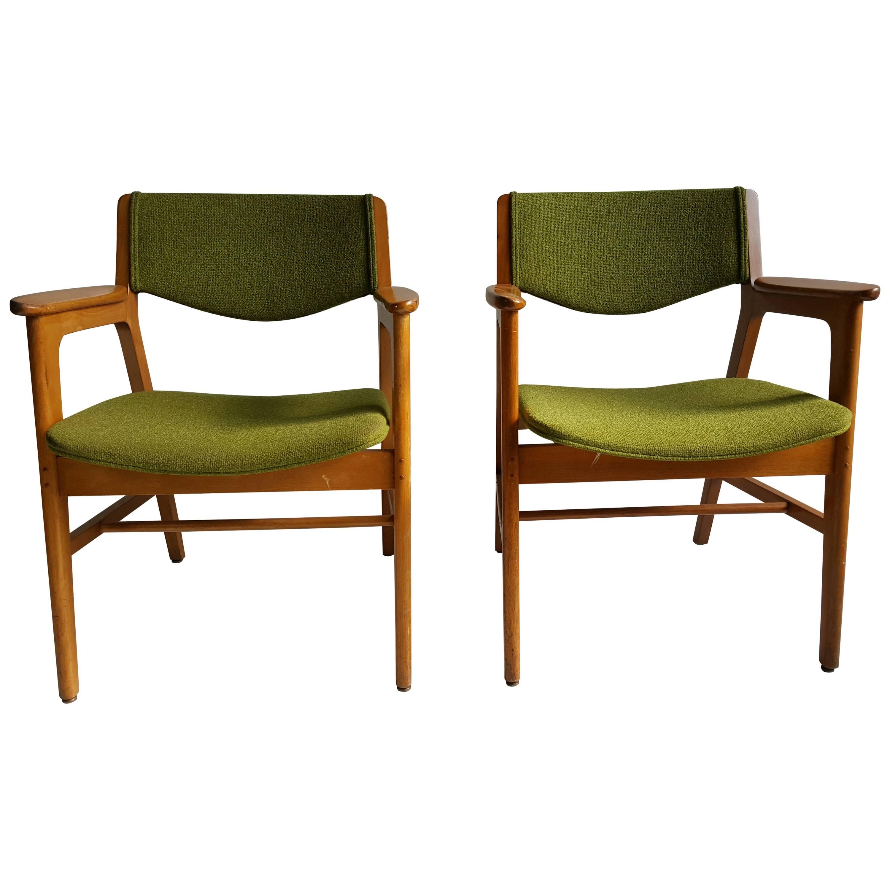 Classic Mid-Century Modern Armchairs, Manufactured by W.H. Gunlocke Chair Co.
