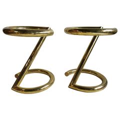 Pair of Brass End Tables or Stands 12