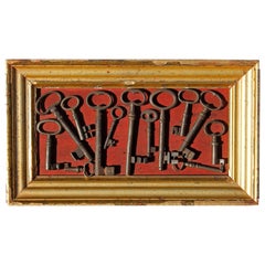 Antique Collection of Mounted 18th Century Keys