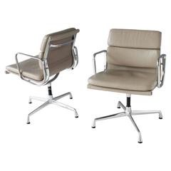 Pair of Eames EA 208 Swivel Soft Pad Chairs 7