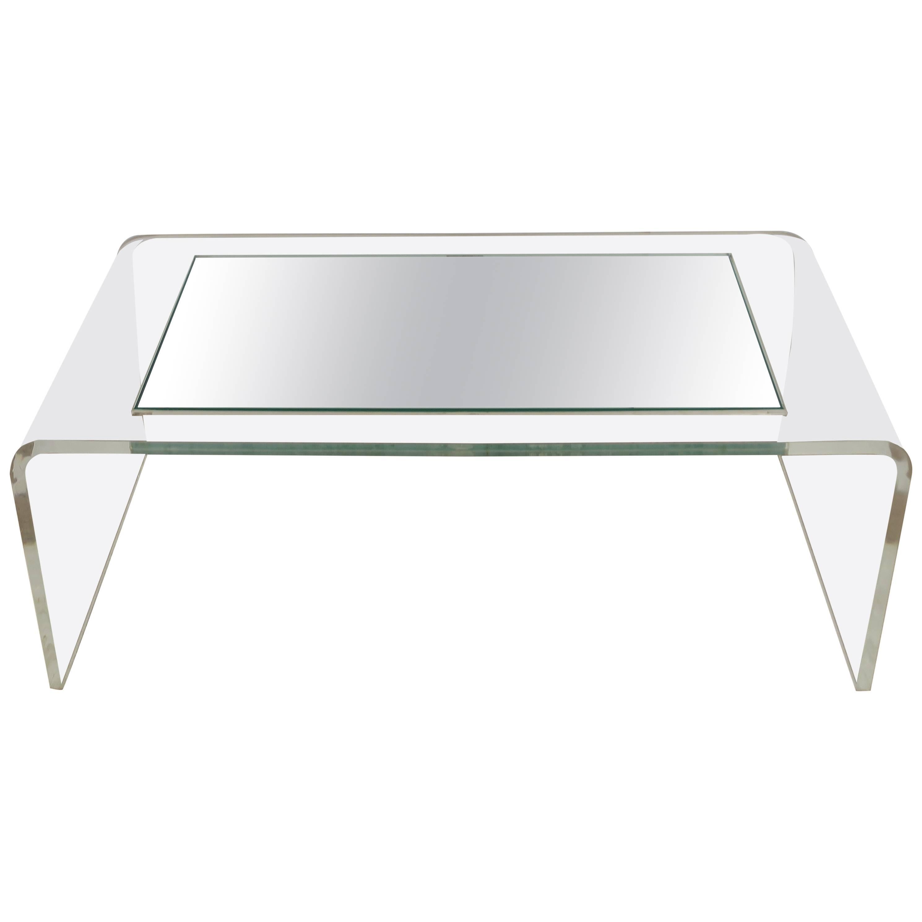 '70s Modern Lucite Waterfall Coffee Table 