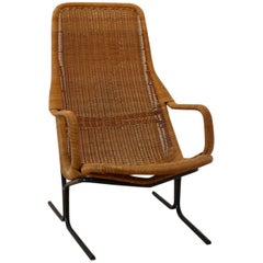Dirk van Sliedrecht 514 Wicker Lounge Chair for Rohé Noordwolde