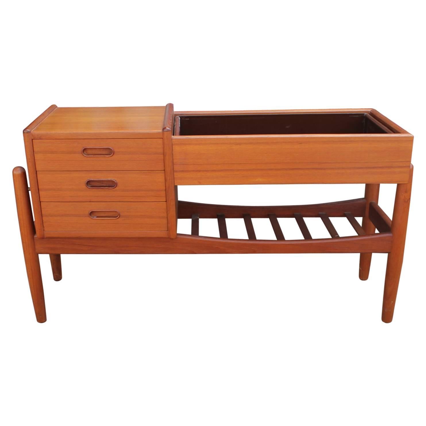 Arne Wahl Iversen Teak Side Table with Planter