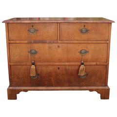 Antique Elegant Georgian Chest with Inlaid Top and Brass Hardware