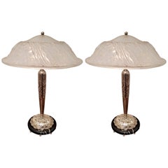 Pair of French Art Deco Table Lamps by Schneider