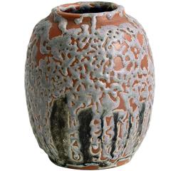 Antique Stoneware Vase with Crawling Glaze by Patrick Nordstrom, Royal Copenhagen, 1921