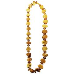 Retro Amber Necklace Butterscotch and Clear